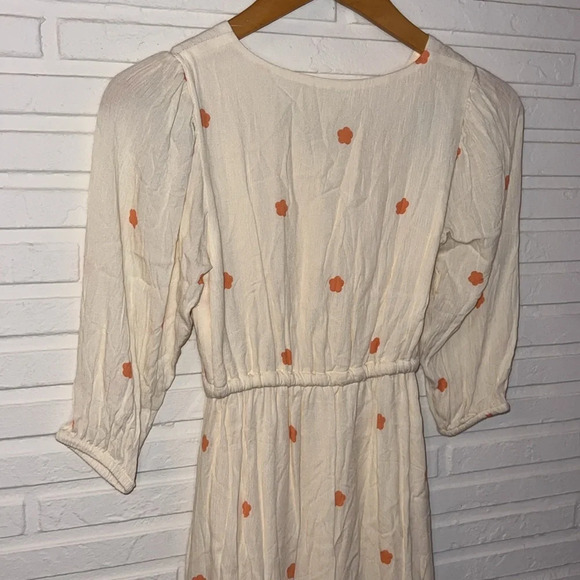 Chelsea & Violet Cream and Orange Floral Boho Dress, Girls Size Medium - Picture 7 of 8